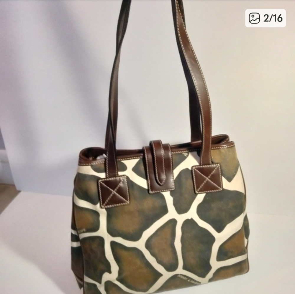 Vintage Dooney & Bourke Giraffe Animal Print Bag